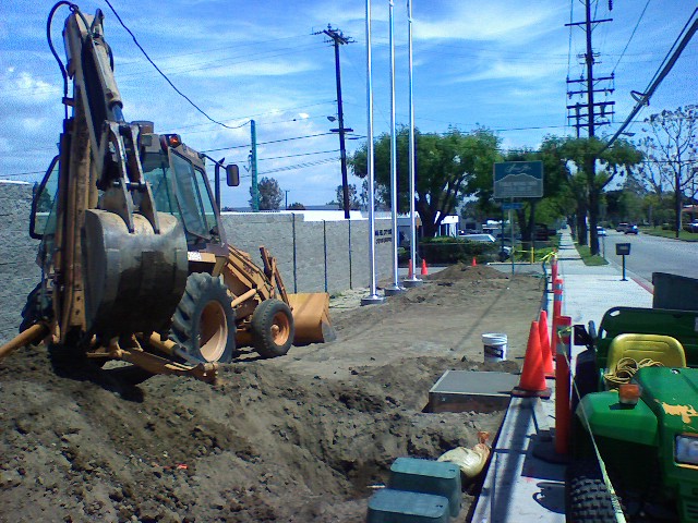 Heavy machinery at a construction area